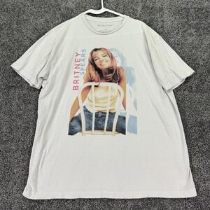 Britney Spears Shirt Adult XL White Graphic Tee Pop Music Icon Photo Print City